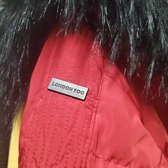 LONDON FOG Down Winter Coat Faux Fur Trim XS - Picture 10 of 12